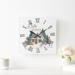 Reloj Cuadrado Deseos de Invierno