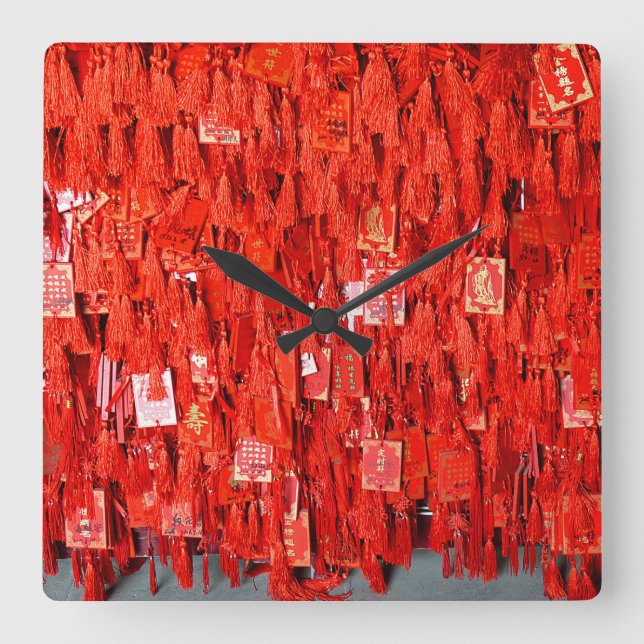 Reloj Cuadrado Deseos rojos (Anverso)