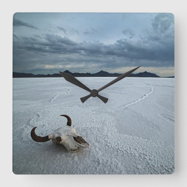 Reloj Cuadrado Deserts | Bonneville Salt Flats Utah (Anverso)