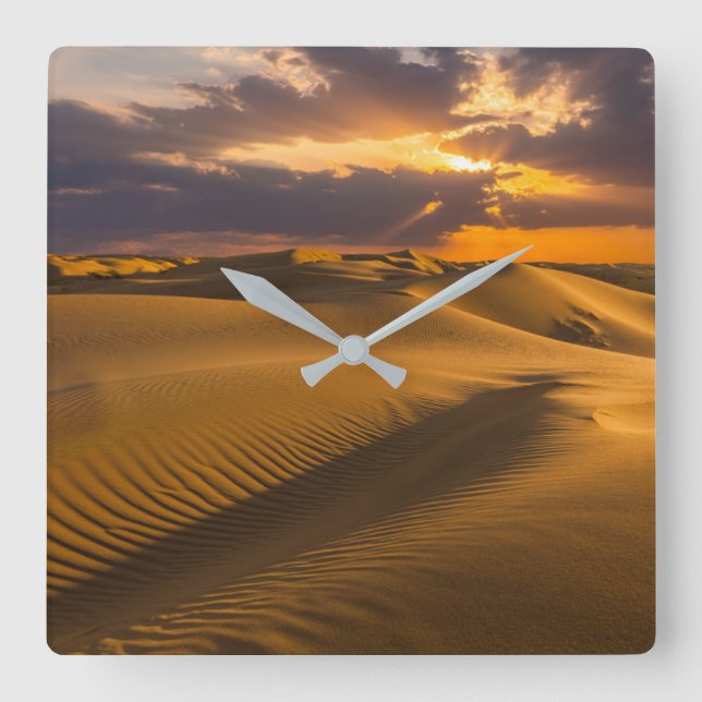 Reloj Cuadrado Deserts | Landscape of Sand Dunes (Anverso)