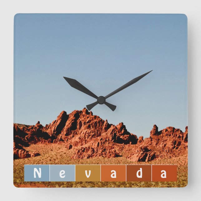 Reloj Cuadrado Desierto de Nevada  (Anverso)