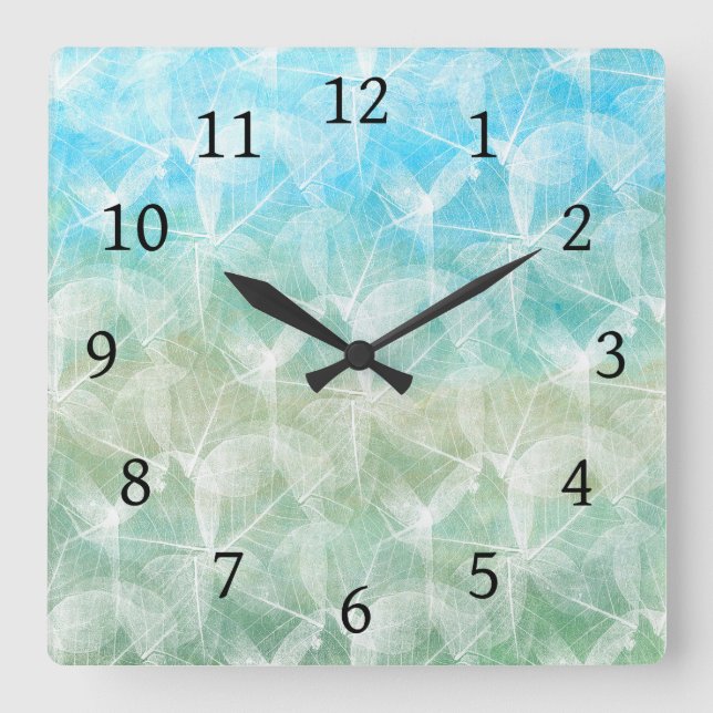 Reloj Cuadrado Design 45 blue green (Anverso)