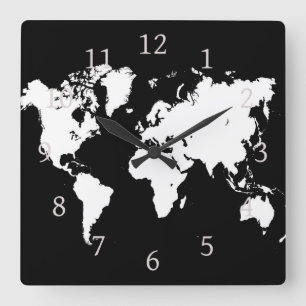 Reloj Cuadrado Design 69 World Map