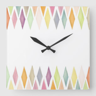 Reloj Cuadrado Designed watercolor background