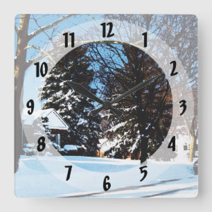 Reloj Cuadrado Después de la tormenta de nieve