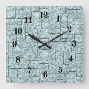 Reloj Cuadrado Desván, gris-azul