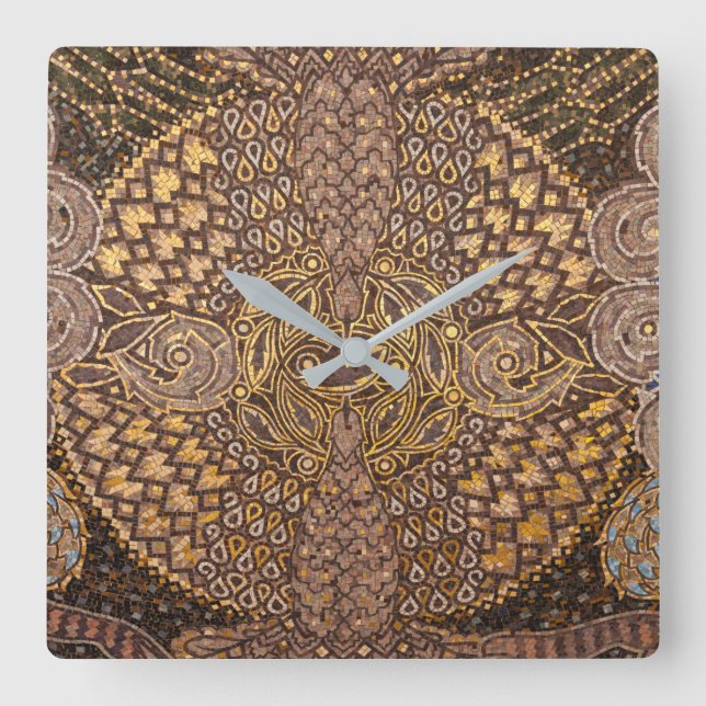 Reloj Cuadrado Detalle amarillo de Mosiac, Alemania (Anverso)