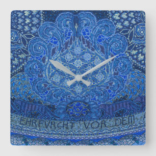 Reloj Cuadrado Detalle del mosaico azul, Alemania