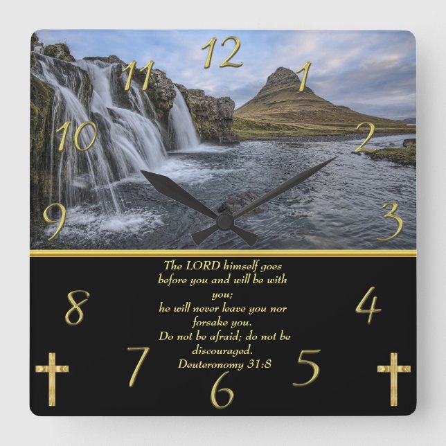 Reloj Cuadrado Deuteronomio 31:8 El propio SEÑOR (Anverso)