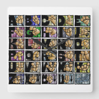 Reloj Cuadrado Deutsches Fingeralphabet 3 (2025)