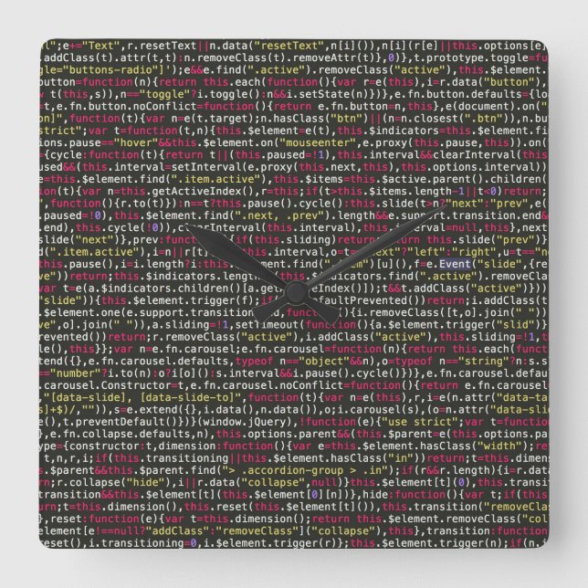 Reloj Cuadrado Developer's Terminal Pattern (Anverso)