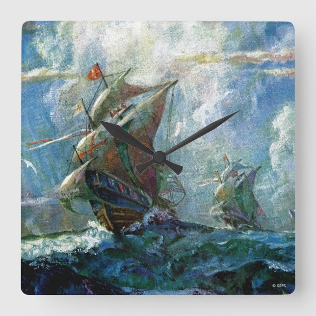 Reloj Cuadrado Día de Colón (Anverso)