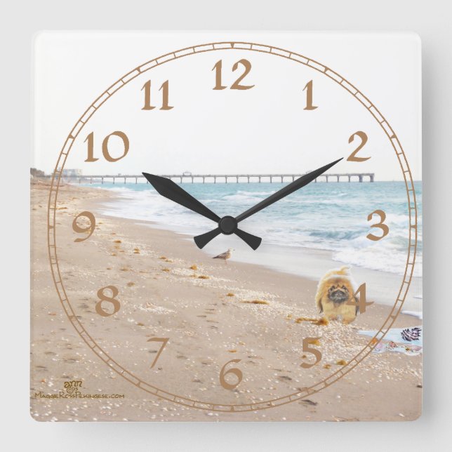 Reloj Cuadrado Día de la playa (Anverso)