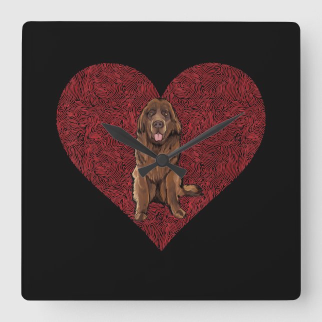 Reloj Cuadrado Día de San Valentín de Terranova | regalo de impre (Anverso)