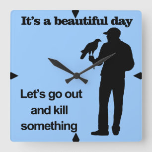 Reloj Cuadrado Día hermoso para la cetrería