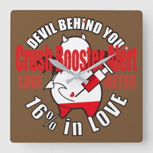 Reloj Cuadrado Diablo tímido lindo en AMOR
