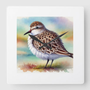 Reloj Cuadrado Diademed Sandpiper Plover 290824AREF134 - Watercol