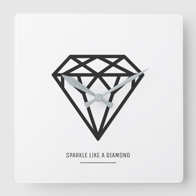 Reloj Cuadrado Diamante (Anverso)