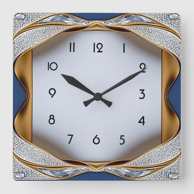 Reloj Cuadrado Diamante Art Déco (Anverso)