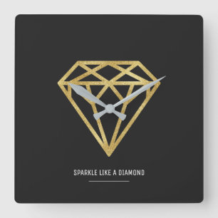 Reloj Cuadrado Diamante del oro