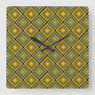 Reloj Cuadrado Diamantes a rayas - Verde