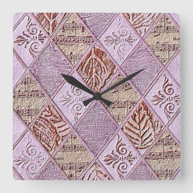 Reloj Cuadrado Diamond Designs In Pinks (Anverso)