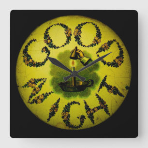 Reloj Cuadrado Diapositiva mágica de la linterna buena noche vic