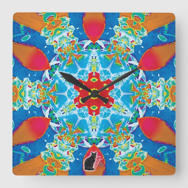 Reloj Cuadrado Diatome Kaleidoscope (Anverso)