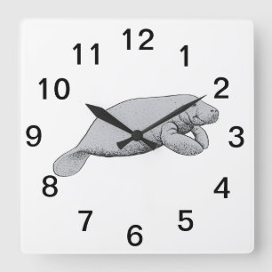 Reloj Cuadrado Dibujo Antiguo de Manatí