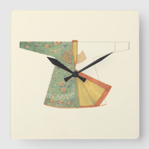 Reloj Cuadrado Dibujo del kimono a medio terminar