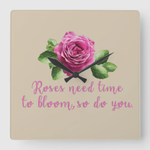 Reloj Cuadrado Dichos divertidos sobre rosas y amor