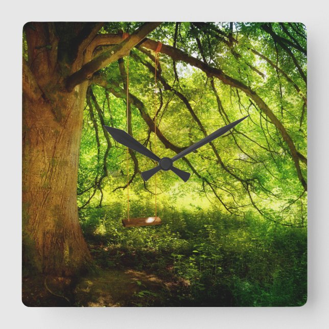 Reloj Cuadrado Die Baumschaukel (Anverso)