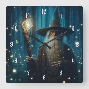 Reloj Cuadrado Digital Rendering of a Magical Wizard with a Staff