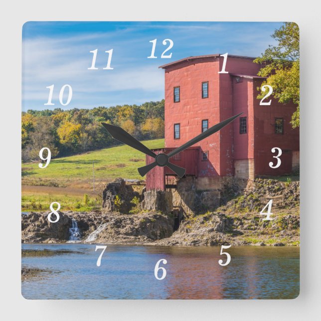 Reloj Cuadrado Dillard Mill Otumn Wall Clock (Anverso)