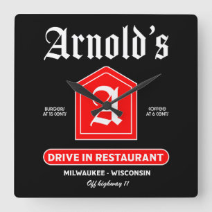 Reloj Cuadrado Diner americano de los años 50