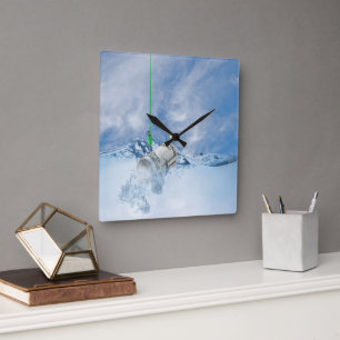 Reloj Cuadrado Dinero en gancho de pescado