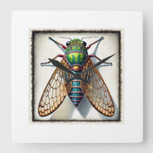 Reloj Cuadrado Dinoptera insect 210724IREF232 - Watercolor