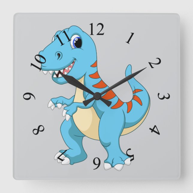 Reloj Cuadrado Dinosaur cartoon (Anverso)