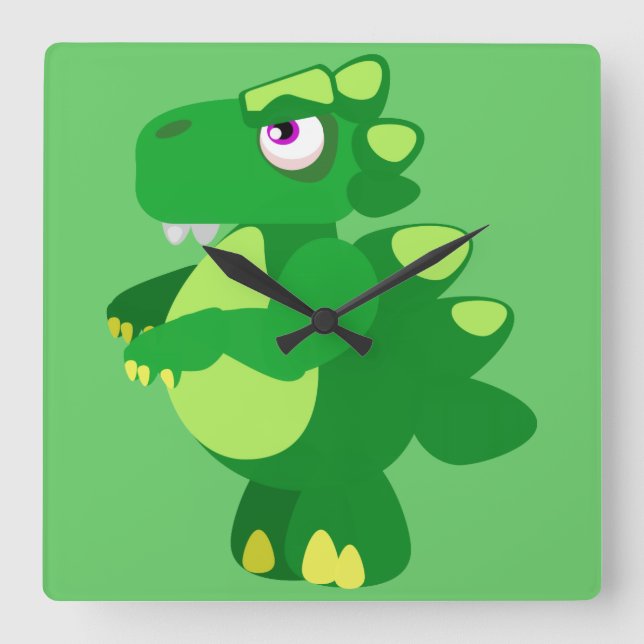 Reloj Cuadrado Dinosaurio (Anverso)