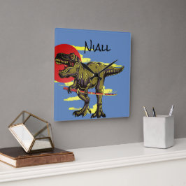 Reloj Cuadrado Dinosaurio moderno