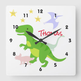 Reloj Cuadrado Dinosaurios TRex