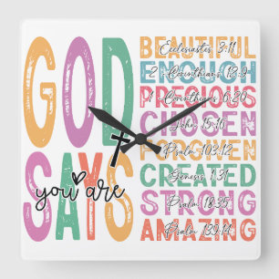 Reloj Cuadrado Dios dice que eres suficiente