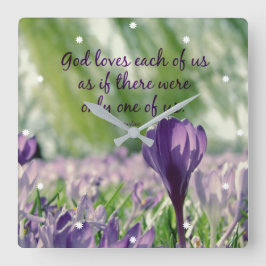 Reloj Cuadrado Dios inspirador ama a cada uno de nosotros