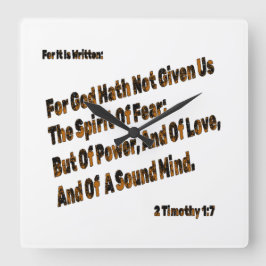 Reloj Cuadrado Dios No Nos Ha Dado El Espíritu Del Miedo