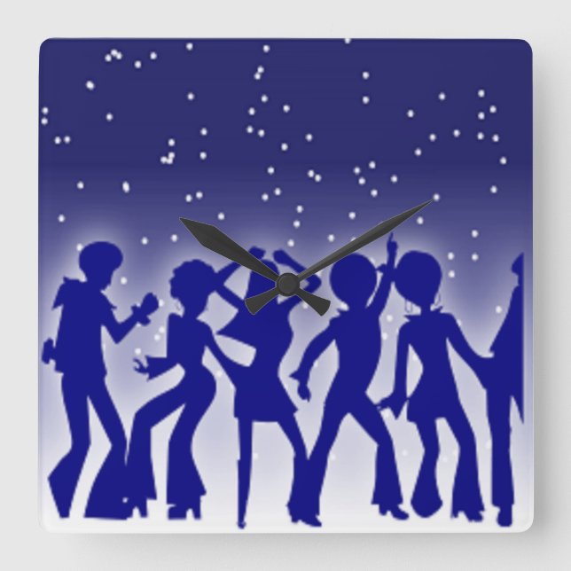 RELOJ CUADRADO DISCO DANCERS (Anverso)