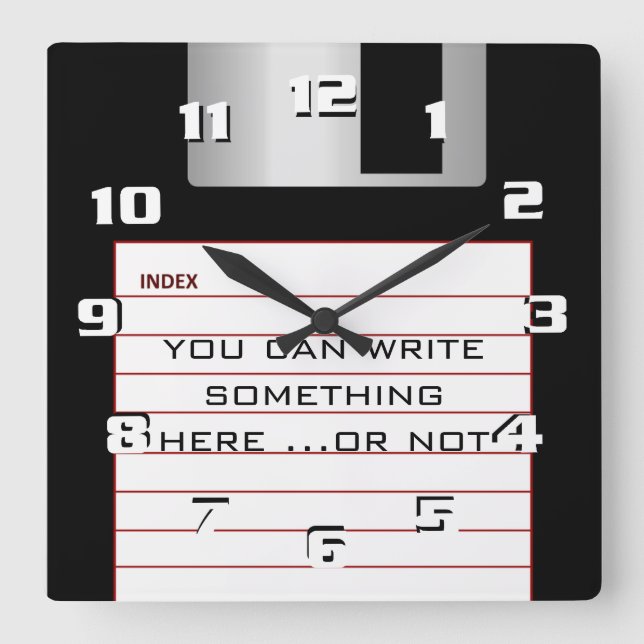 Reloj Cuadrado Disco de disquete retro de Guay Con agregar su pro (Anverso)