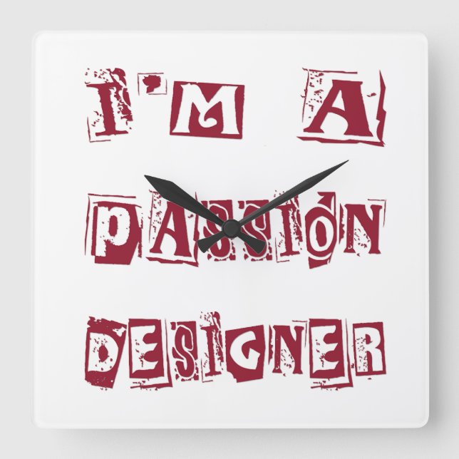 Reloj Cuadrado Diseñador de pasiones (Anverso)