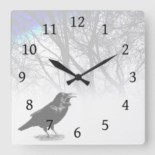 Reloj Cuadrado Diseño 12 Crow Raven