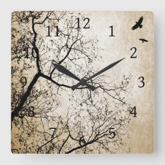 Reloj Cuadrado Diseño 24 Sepia