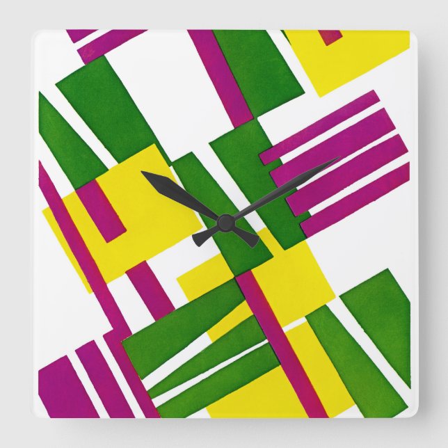 Reloj Cuadrado Diseño #8 del art déco en Emporio Moffa (Anverso)